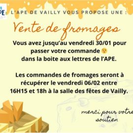 Vente de fromages par l’APE de l’école élémentaire Vente de fromages par l’APE de l’école élémentaire