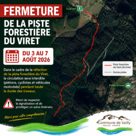 Travaux sur la piste forestière du Viret