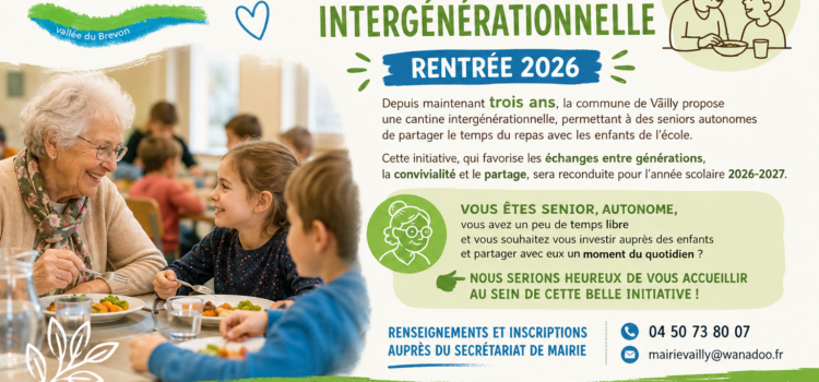 Cantine intergénérationnelle – rentrée 2026 Cantine intergénérationnelle – rentrée 2026